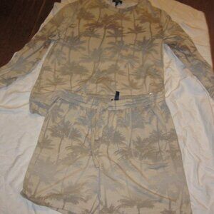 D & Co beach 2 pc shorts and top palms lg